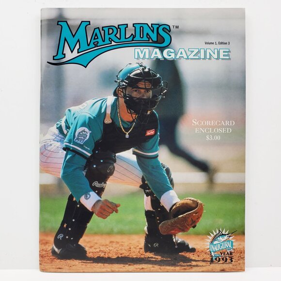 Florida Marlins Magazine Program 1993 Vintage MLB Inaugural Year 90s Unscored - Picture 1 of 11
